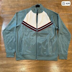 AMERICAN APPAREL LARGE WOMENS TRACK JACKET ZIP UP W/POCKETS FULL LENGTH. NWOT